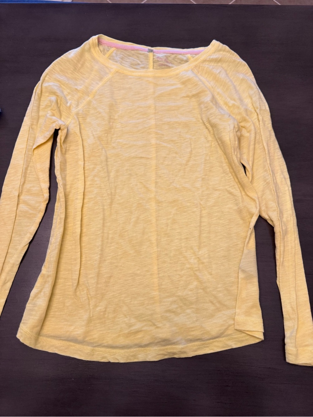 Boden Yellow Slub Long Sleeve Tee